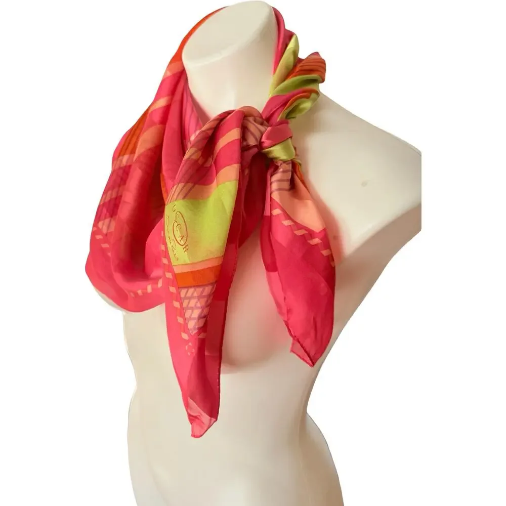 Vintage Oscar by Oscar de la Renta Silk Color Block Scarf NWOT 34x34